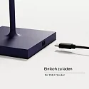 SIGOR Tafellamp op batterijen NUINDIE USB-C rond, CCT Switch, met aanraakdimmer IP54, pruimenblauw dimbaar