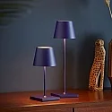SIGOR Tafellamp op batterijen NUINDIE USB-C rond, CCT Switch, met aanraakdimmer IP54, pruimenblauw dimbaar