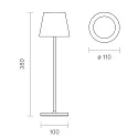 SIGOR Tafellamp op batterijen NUINDIE USB-C rond, CCT Switch, met aanraakdimmer IP54, pruimenblauw dimbaar
