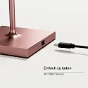 SIGOR Tafellamp op batterijen NUINDIE USB-C rond IP54, rose goud geanodiseerd dimbaar