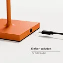 battery table lamp NUINDIE USB-C up / down, with USB connection, CCT Switch, with touch dimmer IP54, glowing orange dimmable