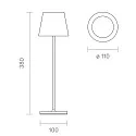 battery table lamp NUINDIE USB-C up / down, with USB connection, CCT Switch, with touch dimmer IP54, glowing orange dimmable