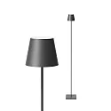 SIGOR Vloerlamp op batterijen NUINDIE USB-C up / down, met USB-Aansluiting, CCT Switch, met Touch-Dimmer IP54, grafietgrijs dimbaar