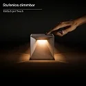 SIGOR Tafellamp op batterijen NUTALIS 10X10CM Cubusvorm, CCT Switch, met Touch-Dimmer, met Lader IP54, grafietgrijs dimbaar