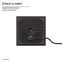 SIGOR Tafellamp op batterijen NUTALIS 10X10CM Cubusvorm, CCT Switch, met Touch-Dimmer, met Lader IP54, grafietgrijs dimbaar