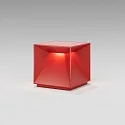 SIGOR Tafellamp op batterijen NUTALIS 10X10CM Cubusvorm, CCT Switch, met Touch-Dimmer, met Lader IP54, vuurrood dimbaar