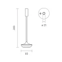 SIGOR battery table lamp NUCANDLE with touch dimmer IP54, glossy, black dimmable