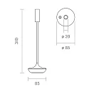 SIGOR battery table lamp NUCANDLE with touch dimmer IP54, glossy, black dimmable