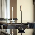 SIGOR Tafellamp op batterijen NUCANDLE met Touch-Dimmer IP54, glanzend, koper, zwart dimbaar
