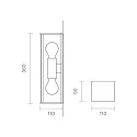 SIGOR Wandarmatuur voor buitenshuis NULATERN MINI DOUBLE E27 IP54, antraciet dimbaar