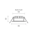 SIGOR recessed luminaire DILED 68 swivelling IP20, steel dimmable 6W 370lm 2700K 36° 36° CRI 95