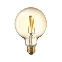 LED Filament light bulb GLOBE G95 GOLD, 230V, Ø 9.5cm / L 14cm, E27, 7W 2500K 720lm, dimmable, gold / clear