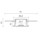 SIGOR Inbouwprofiel RECESSED 20 met omslag, flush, aluminium