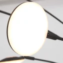 Mexlite Staande lamp SYNNA 5-vlams, roteerbaar, met flexibele arm, direct / indirect, met snoerdimmer IP20, zwart mat dimbaar