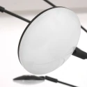 Mexlite Staande lamp SYNNA 5-vlams, roteerbaar, met flexibele arm, direct / indirect, met snoerdimmer IP20, zwart mat dimbaar