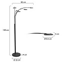 floor lamp SYNNA 5 flames, rotatable, with flex arm, direct / indirect, with cord dimmer IP20