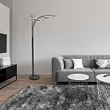 floor lamp SYNNA 5 flames, rotatable, with flex arm, direct / indirect, with cord dimmer IP20
