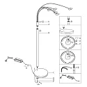 floor lamp SYNNA 5 flames, rotatable, with flex arm, direct / indirect, with cord dimmer IP20