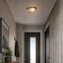Mexlite Plafondarmatuur LISANNE gegroefd, ovaal E27 IP20, betongrijs dimbaar