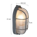 Mexlite Plafondarmatuur LISANNE gegroefd, ovaal E27 IP20, betongrijs dimbaar