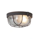 Plafondarmatuur LISANNE klein, gegroefd, rond E27 IP20, roestbruin dimbaar