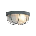 Plafondarmatuur LISANNE klein, gegroefd, rond E27 IP20, betongrijs dimbaar