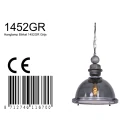Steinhauer Pendelarmatuur BIKKEL - Ø 45CM 1-vlams, medium E27 IP20, rookkleuren, transparant dimbaar