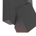 Steinhauer Wandarmatuur voor buitenshuis JACK up down, 2-vlams, hoekig, instelbaar, schakelbaar IP67, zwart mat 