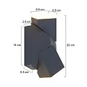 Steinhauer Wandarmatuur voor buitenshuis JACK up down, 2-vlams, hoekig, instelbaar, schakelbaar IP67, zwart mat 
