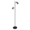 anne light & home Staande lamp FJORGARD 2-vlams, met schakelaar, met stekker, instelbaar E27 IP20, zwart mat 
