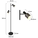 anne light & home Staande lamp FJORGARD 2-vlams, met schakelaar, met stekker, instelbaar E27 IP20, zwart mat 