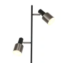 anne light & home Staande lamp FJORGARD 2-vlams, met schakelaar, met stekker, instelbaar E27 IP20, zwart mat 