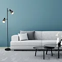 anne light & home Staande lamp FJORGARD 2-vlams, met schakelaar, met stekker, instelbaar E27 IP20, zwart mat 