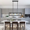 Mexlite Mexlite Pendant luminaire BUCKLEY, 4 flames, black