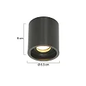 Steinhauer Downlight PÉLITE SPOT cilindrisch, stijf, opbouwversie GU10 IP20, zwart mat dimbaar