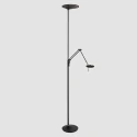 Steinhauer Floor lamp ZODIAC LED, 2 flames, with reading arm, bronze