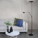 Steinhauer Floor lamp ZODIAC LED, 2 flames, with reading arm, bronze