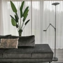 Steinhauer Floor lamp ZODIAC LED, 2 flames, with reading arm, bronze