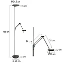 Steinhauer Plafondstraler - vloerlamp ZODIAC met scharnierende arm, met LED-spot, direct / indirect, met aanraakdimmer IP20
