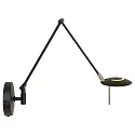 Steinhauer Wandarmatuur ZODIAC met scharnierende arm, met stekker, direct / indirect, met aanraakdimmer IP20, zwart mat dimbaar