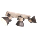 Mexlite Plafondarmatuur GEARWOOD 3-vlams, instelbaar E27 IP20, antraciet, mat dimbaar