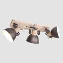 Mexlite Plafondarmatuur GEARWOOD 3-vlams, instelbaar E27 IP20, antraciet, mat dimbaar
