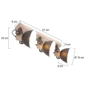 Mexlite Plafondarmatuur GEARWOOD 3-vlams, instelbaar E27 IP20, antraciet, mat dimbaar