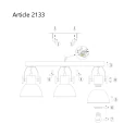 Mexlite Plafondarmatuur GEARWOOD 3-vlams, instelbaar E27 IP20, antraciet, mat dimbaar