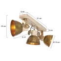 Mexlite Mexlite Spot GEARWOOD, 3 flames, bronze