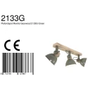 Mexlite Plafondarmatuur GEARWOOD 3-vlams, instelbaar E27 IP20, groen, glanzend dimbaar