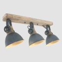 Mexlite Plafondarmatuur GEARWOOD 3-vlams, instelbaar E27 IP20, groen, glanzend dimbaar
