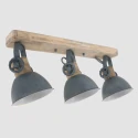 Mexlite Plafondarmatuur GEARWOOD 3-vlams, instelbaar E27 IP20, groen, glanzend dimbaar