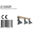 Mexlite Plafondarmatuur GEARWOOD 3-vlams, instelbaar E27 IP20, groen, glanzend dimbaar