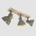 Mexlite Plafondarmatuur GEARWOOD 3-vlams, instelbaar E27 IP20, groen, glanzend dimbaar